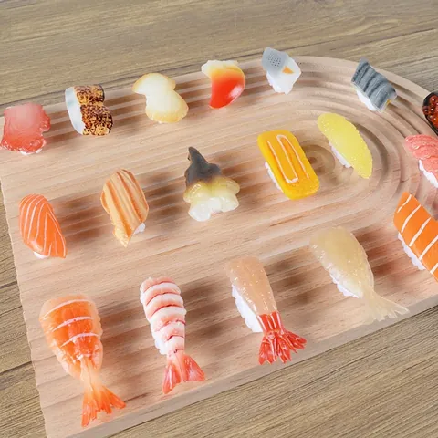 Realistic Simulation Sushi Models Artificial Food PVC Lifelike Nigiri Salmon Shrimp For Home Kitchen Photography Props
