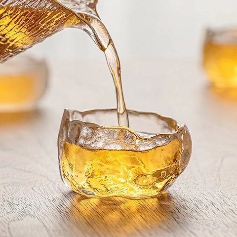 Tazza Da Tè In Vetro Stile Giapponese Motivo Martellato Irregolare Artigianale Resistente Al Calore Tazza Da Tè Kung Fu Master