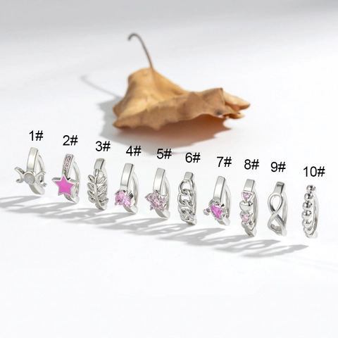 Bauchnabelpiercing Ring Körperschmuck Edelstahl Und Kupfer Zirkon Herz Stern Blatt Blume Design Für Damen Modisches Accessoire