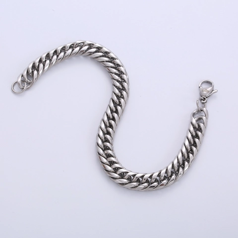 Bracciale Da Uomo A Catena Cubana In Acciaio Inossidabile Lucido Denso Hip Hop Punk Streetwear Gioielli