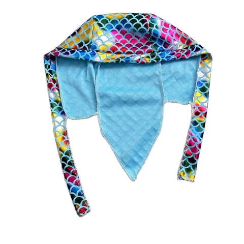 Metallic Fish Scale Pattern Durag For Men Women Polyester Pirate Hat Hip Hop Headwrap Headband For Outdoor Sports Party