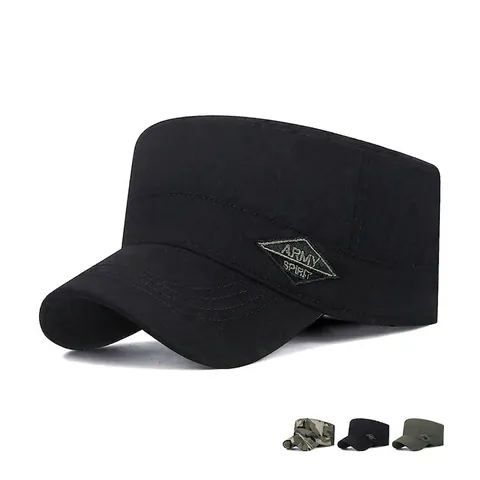 Berretto Cadet Da Uomo In Cotone Stile Militare Cappello A Cima Piatta Regolabile Sport All'aperto Protezione Solare Camouflage