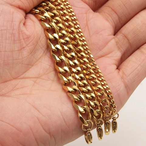 Edelstahl 18K Vergoldetes Panzerarmband NK Kette Verstellbar Karabinerverschluss Hip Hop Mode Schmuck Für Damen Herren