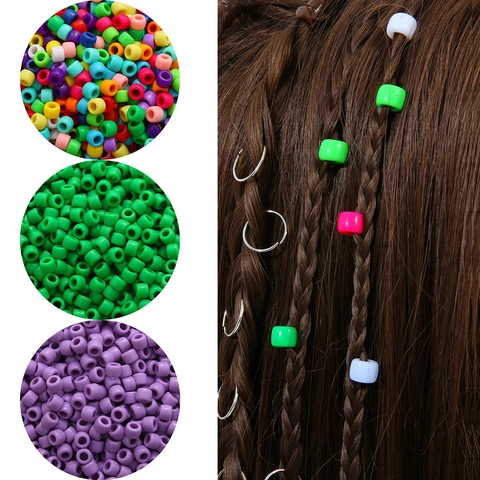 Cuentas Pony De Acrílico Cuentas De Barril Con Agujero Grande Para Hacer Joyas De Pulseras DIY Multi Color