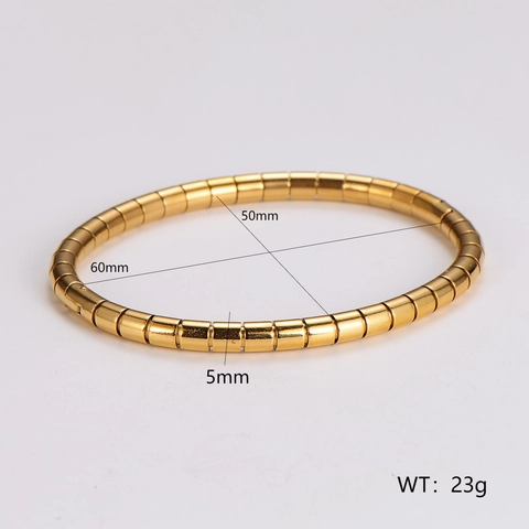 Bracciale Rigido Tubogas Moderno Acciaio Inossidabile 304 Placcato Oro Design Bambù Gioielli Di Moda Per Donna