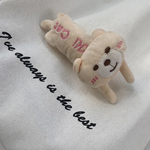 Sac Fourre-tout En Toile Décoration De Poupée En Peluche Chat Lapin Grande Capacité Sac À Épaule Décontracté Style Japonais