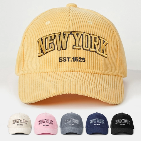 Gorra De Béisbol Pana Retro New York Bordado Ajustable Sombrero Para Hombres Mujeres Vintage