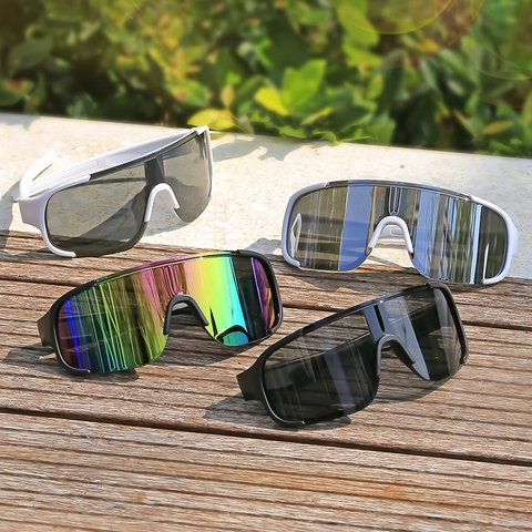 Gafas De Sol Deportivas Escudo Sobredimensionadas Montura Plástico Lente Resina Protección UV A Prueba De Viento Ciclismo