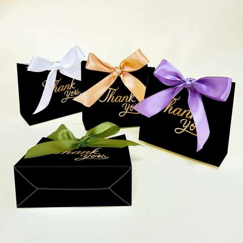 Scatola Regalo Con Fiocco In Nastro Scritta Dorata Thank You Carta Scatole Di Caramelle Per Matrimonio Festa Souvenir