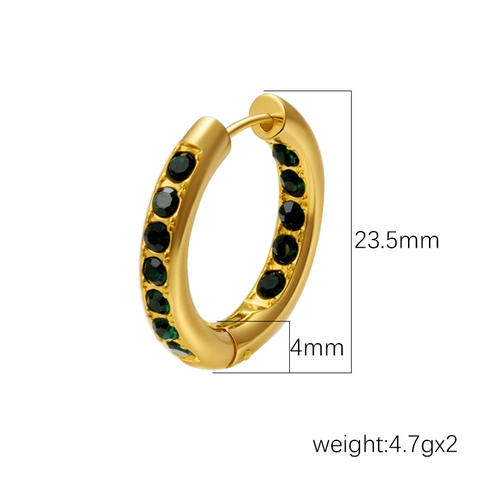 Luxus Hoop-Ohrringe 304 Edelstahl Vergoldet Mit Funkelnden Strasssteinen Geometrische Mode Für Damen