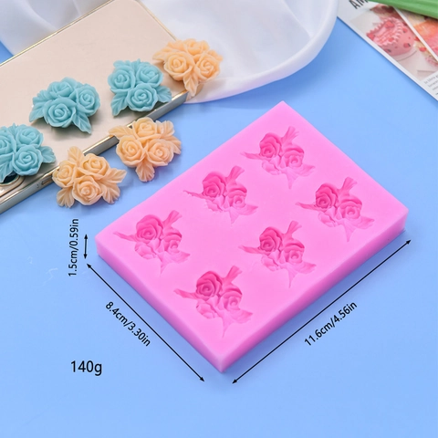 Rosenblüten Silikonform 3D Blumenformen Zum Backen Von Kuchen Handgemachte Seife Aromatherapie Kerze Harz DIY Handwerk