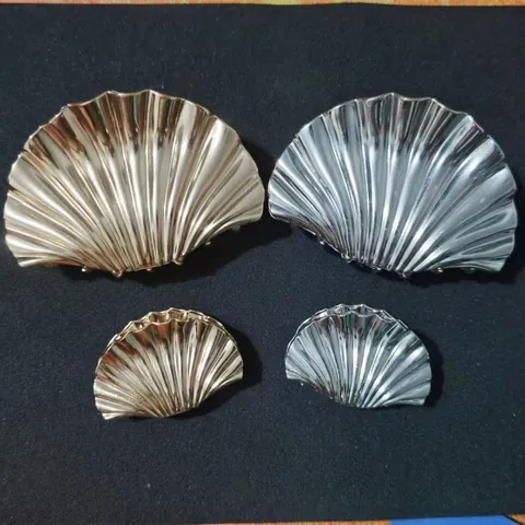 Pinza Para El Pelo Forma De Concha Aleación Pinza De Tiburón Elegante Vintage Accesorios Para El Pelo Metal Mujer