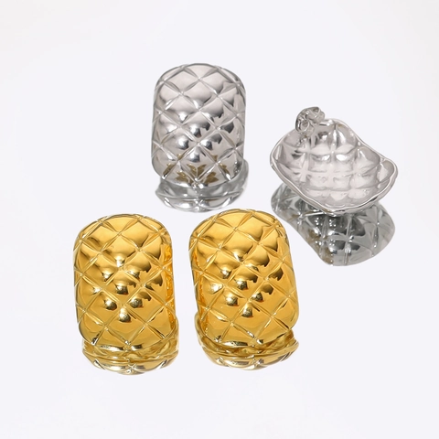Roestvrij Staal Doorgestikt Patroon Oorknopjes Geometrisch Ovaal Minimalistisch Goud Zilver Verguld Vintage Mode Sieraden Dames