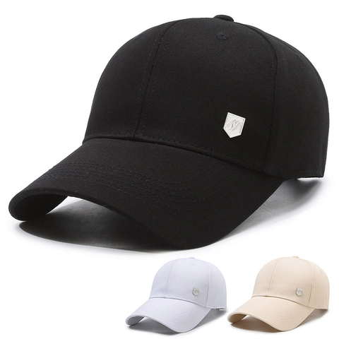 Klassische Baseballkappe Aus Baumwolle Verstellbarer Hardtop Sonnenhut Mit Metallemblem Outdoor Sport Unisex