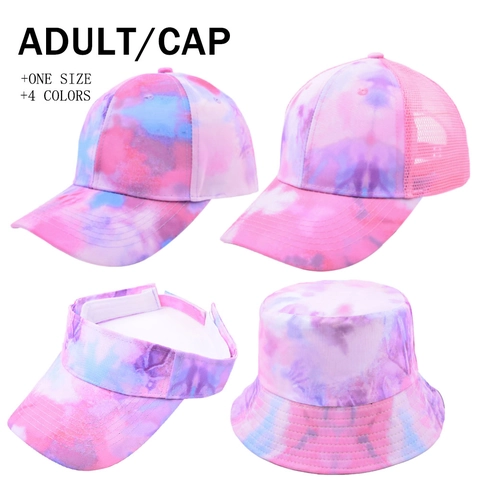 Tie Dye Cotton Hats Including Baseball Cap Bucket Hat Sun Visor And Mesh Trucker Hat Outdoor Sun Protection Fashion Accessory