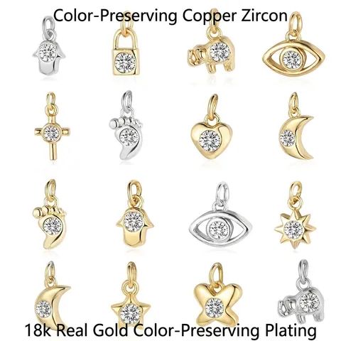 Piccoli Ciondoli In Rame Con Zirconia Per Creazione Di Gioielli Fai Da Te Collane Bracciali Piccoli Ciondoli Forme Varie