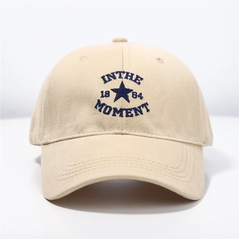 Berretto da Baseball in Cotone Ricamato Retrò per Donna Regolabile Soft Top Cappello Parasole con Motivo a Stella Lettere