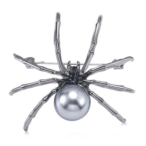 Spilla a Forma di Ragno in Lega Vintage Con Strass e Perla Artificiale Spilla in Stile Gotico per Abbigliamento Uomo Donna Gioielli per Feste di Banchetto