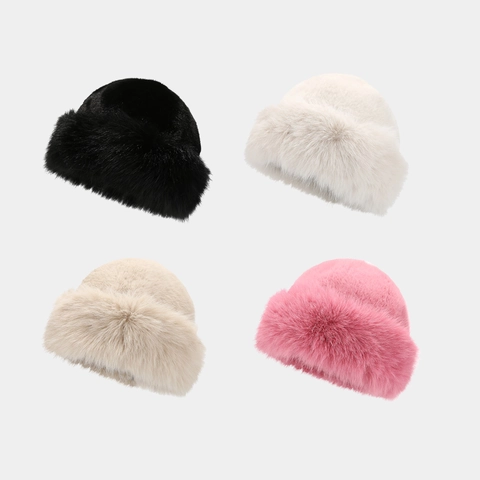 Gorro De Pescador De Piel Sintética Invierno Cálido Felpa Estilo Cosaco A Prueba De Viento Esquí Al Aire Libre Mujer