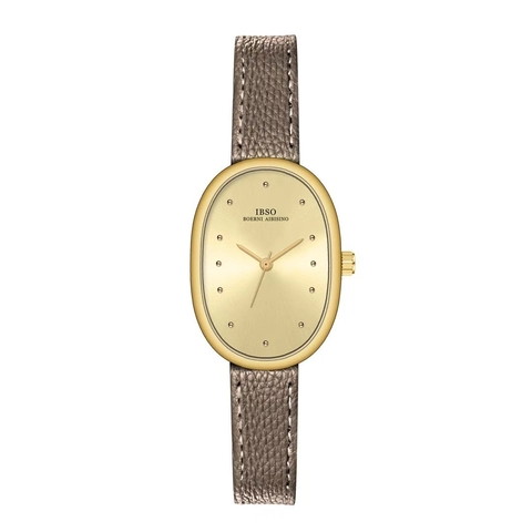 Orologio Al Quarzo Da Donna Elegante Cassa In Lega Ovale Cinturino In Vera Pelle Orologio Da Polso Stile Vintage