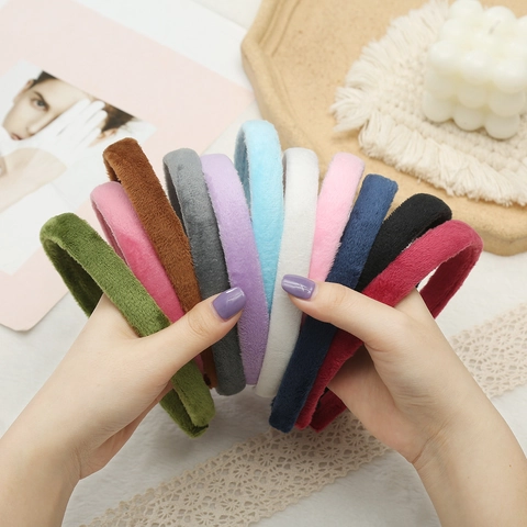 Plush Velvet Headband Solid Color Soft Hair Hoop For Women Girls Simple Hair Accessory
