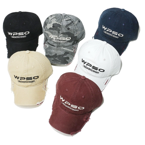 Cappello Da Baseball In Cotone Distressed Streetwear Americano Retro Ricamo Regolabile Cappello Da Sole Unisex