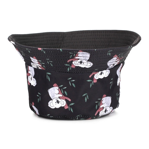 Bucket Hat Cute Cartoon Koala Print Sun Protection Outdoor Fisherman Cap Breathable Polyester For Men Women