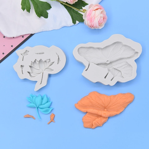 Stampo In Silicone Fiore Di Loto E Foglia Pesce Koi Per Decorazione Torte Fondente Cioccolato Bricolage Pasticceria