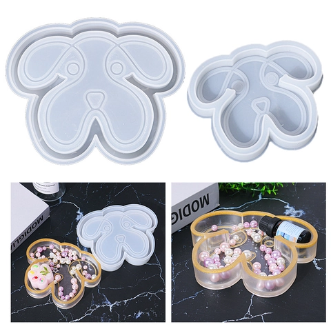 Puppy Hundekopf Silikonform Flexibler Guss Für DIY Harz Schmucktablett Aufbewahrungsplatte Desktop Organizer Basteln