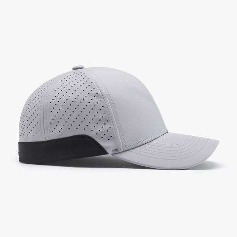 Atmungsaktive Baseballkappe Aus Polyester Schnelltrocknend Lasergeschnitten Sonnenschutz Verstellbar Outdoor Sport Hut