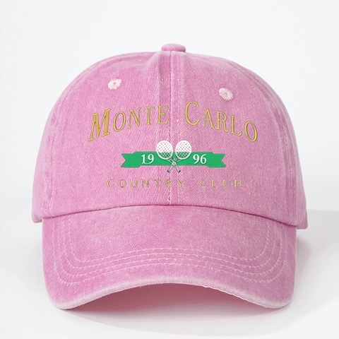 Cappellino Da Baseball In Cotone Lavato Vintage Regolabile Cappello Da Sole Sport All'aperto Ricamo Monte Carlo