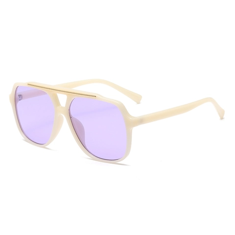 Fashion Oversized Sunglasses Retro Pilot Plastic Frame With Metal Double Bridge Eye Protection Eyewear For Women Men