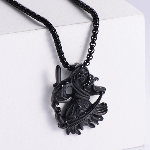 Collar Colgante Parca Acero Inoxidable 316 Retro Punk Gótico Joyería Streetwear Para Hombres Mujeres