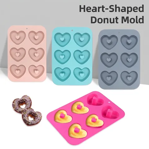 Stampo Per Ciambelle In Silicone A Forma Di Cuore Teglia Da Forno Antiaderente Per Torte Biscotti Cioccolato Resistente Al Calor Flessibile