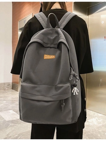 Sac À Dos Grande Capacité Nylon Durable Minimaliste École Voyage Pour Hommes Femmes Étudiants Avec Pendentif Astronaute