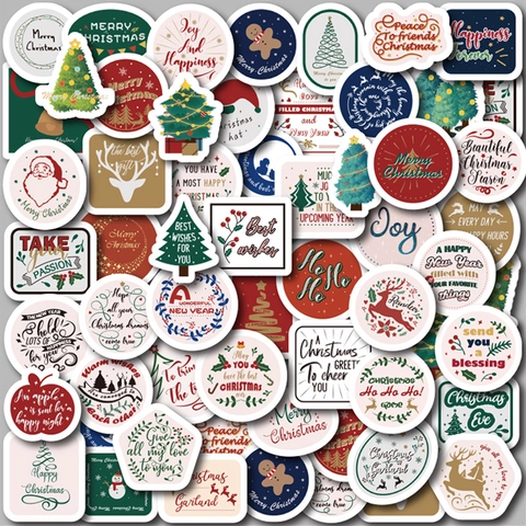Adesivi Di Natale Babbo Natale Renna Pupazzo Nieve PVC Impermeabile Decalcomanie Per DIY Scrapbook Custodia Telefono Decorazione