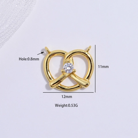 Colgante De Nudo De Pretzel Plata De Ley 925 Con Circonita Corazón Entrelazado Accesorio De Joyería De Moda Mujer