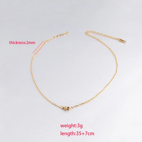 Collar Cadena Minimalista Acero Inoxidable 304 Mujer Pulido Espejo Eslabones Finos Chapado Vacío Joyería Oro Plata