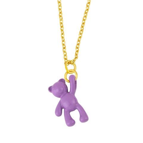 Collana Con Ciondolo A Forma Di Orsetto Placcata In Oro 18K Rame Smalto Colorato Animale Gioielli Per Donne Ragazze