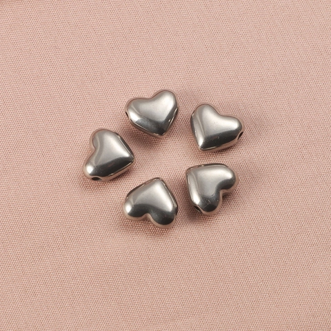 Perle A Cuore Lucidate In Acciaio Inossidabile 304 Ciondoli A Cuore Per Creazione Di Gioielli Collana Bracciale DIY
