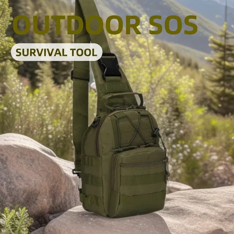 Tactical Chest Bag Waterproof Oxford Cloth MOLLE System Multi-Pocket Outdoor Hiking Cycling Camouflage Sling Bag