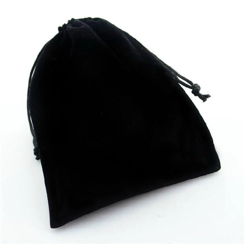 Black Velvet Drawstring Jewelry Pouch Soft Flannel Gift Bag For Necklace Ring Earrings Bracelet Storage Packaging Bag