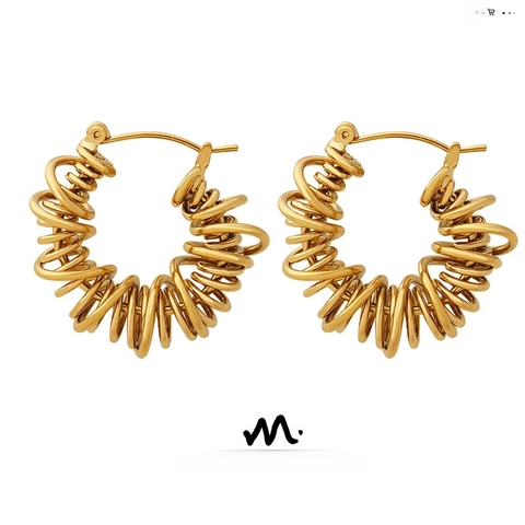 Gedrehte Spiral-Creolen Kupfer Vergoldet Geometrische U-Form Statement Schmuck Für Damen Moderner Eleganter Stil