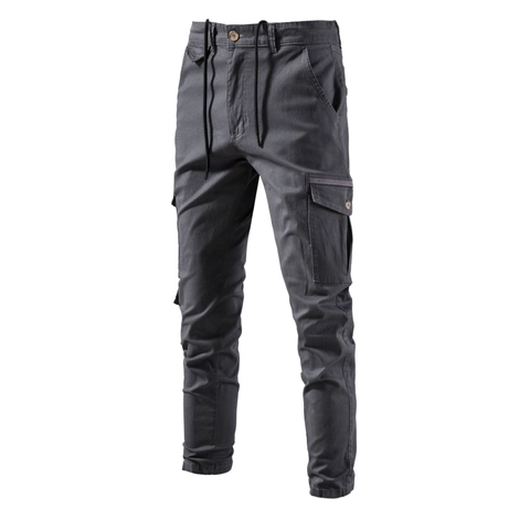 Herren Cargo Hose 100 Prozent Baumwolle Multi Tasche Lässig Gerade Passform Slim Fit Outdoor Hose Mit Kordelzug