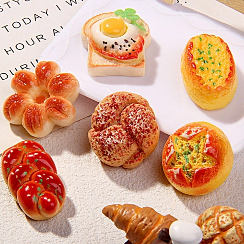 Miniatur Simulation Brot Essen Harz Charms Für Bastelarbeiten Haarnadeln Und Handyhüllen Realistische Bäckerei Stile