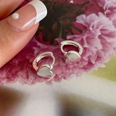 925 Sterling Silber Herz Huggie Hoop Ohrringe Hochglanzpoliert Minimalistisch Geometrischer Schmuck Für Damen Mädchen Elegant