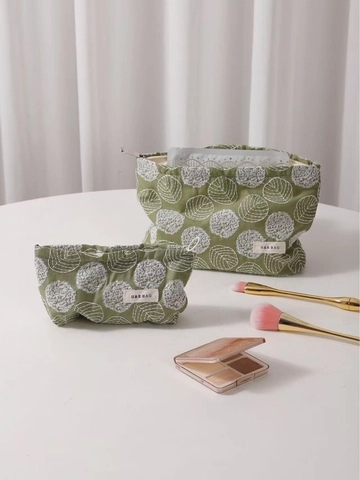 Cosmetische Tas Katoen Linnen Canvas Bloemenborduurwerk Retro Verse Stijl Make-up Organizer Pouch Voor Vrouwen Reizen