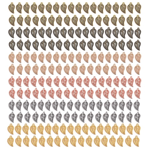 Hollow Leaf Pendants Alloy Metal Charms For DIY Jewelry Making Bracelet Earring Findings Multi Color Natural Style