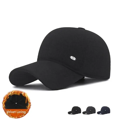 Herren Winter Baseball Kappe Fleece Gefüttert Warm Ohrenschutz Kälteschutz Winddicht Outdoor Schirmmütze Klassisch