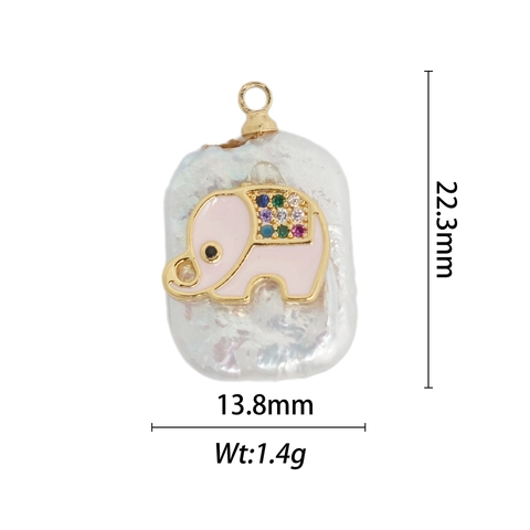 Colgantes De Perlas Barrocas Artificiales Cobre Chapado En Oro Ojo Turco Elefante Conectores De Joyas Para Mujeres Accesorios DIY